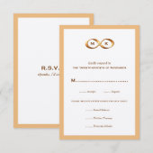 Bronze Gold Unfinity Hand Clasp Wedding RSVP Card Karte (Vorne/Hinten)