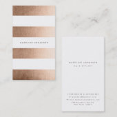 Bronze Gold White Strips Haar Stylist Cards Visitenkarte (Vorne/Hinten)