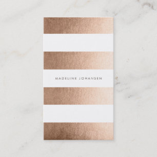 Bronze Gold White Strips Haar Stylist Cards Visitenkarte