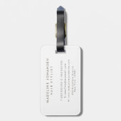 Bronze Gold White Strips Ladys Business Luggage Gepäckanhänger (Rückseite vertikal)