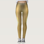Bronze Golden Pewter Glühen Chic Glam Gold Leggings (Vorderseite)