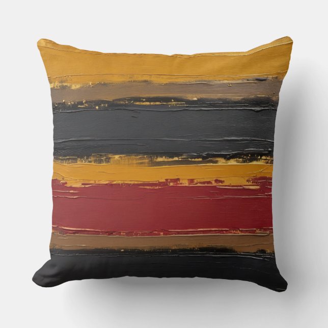 Bronze, Goldocker, Marsala und Holzkohle Kissen (Vorderseite)