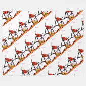 Bronze, Goldrot und lila Kolibri Fleecedecke (Vorderseite (Horizontal))