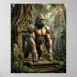 Bronze Gorilla Tempel Poster