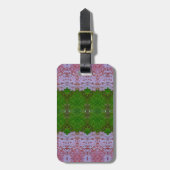 Bronze & Green Blätter Ikat Gepäckanhänger (Vorderseite vertikal)
