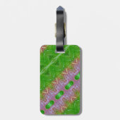 Bronze & Green Blätter Ikat Gepäckanhänger (Rückseite vertikal)