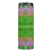 Bronze & Green Blätter Ikat Thermosbecher (Rückseite)