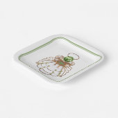 Bronze & Green Christmas Angel of Hope Filigree Pappteller (Gewinkelt)