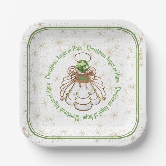 Bronze & Green Christmas Engel aus Hoffnung und St Pappteller (Vorderseite)