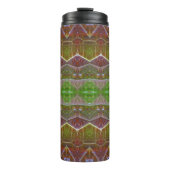 Bronze & Green Leaf Ikat 11 Thermosbecher (Vorderseite)