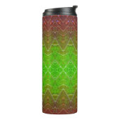 Bronze & Green Leaf Ikat 16 Thermosbecher (Nach links gedreht)