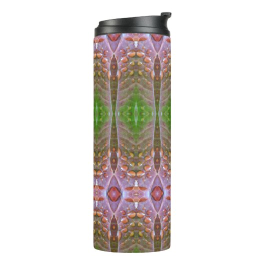 Bronze & Green Leaf Ikat 17 Thermosbecher (Nach links gedreht)
