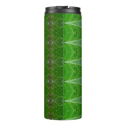 Bronze & Green Leaf Ikat 18 Thermosbecher (Rückseite)