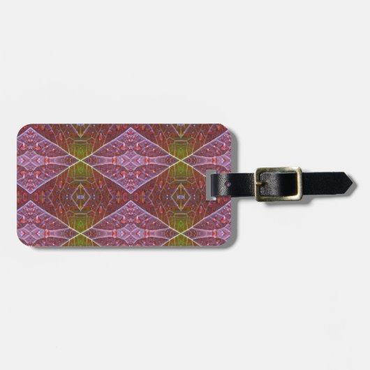 Bronze & Green Leaf Ikat 20 Gepäckanhänger (Vorderseite horizontal)