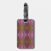 Bronze & Green Leaf Ikat 20 Gepäckanhänger (Rückseite vertikal)