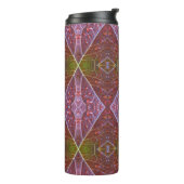 Bronze & Green Leaf Ikat 20 Thermosbecher (Nach links gedreht)
