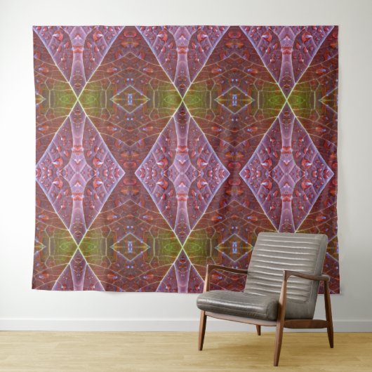 Bronze & Green Leaf Ikat 20 Wandteppich (Beispiel (Horizontal))