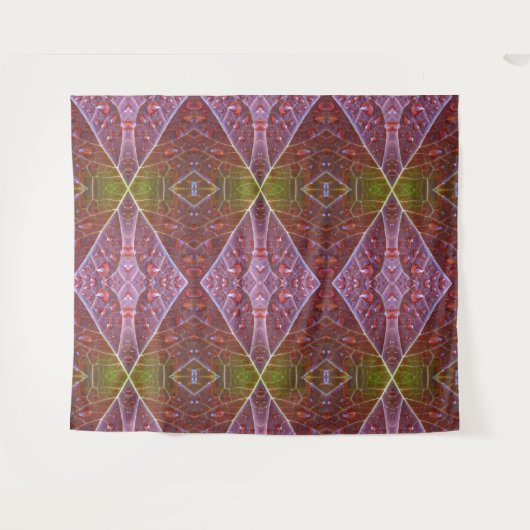 Bronze & Green Leaf Ikat 20 Wandteppich (Vorderseite (Horizontal))