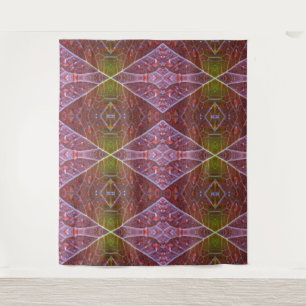 Bronze & Green Leaf Ikat 20 Wandteppich