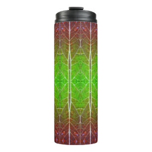Bronze & Green Leaf Ikat 2 Pouf Thermosbecher