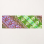 Bronze & Green Leaf Ikat 2 Pouf Yogamatte (Rückseite (Horizontal))