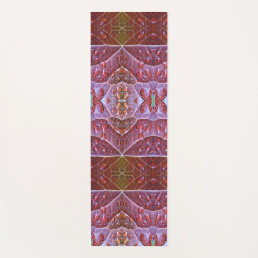 Bronze & Green Leaf Ikat 2 Pouf Yogamatte (Vorderseite)