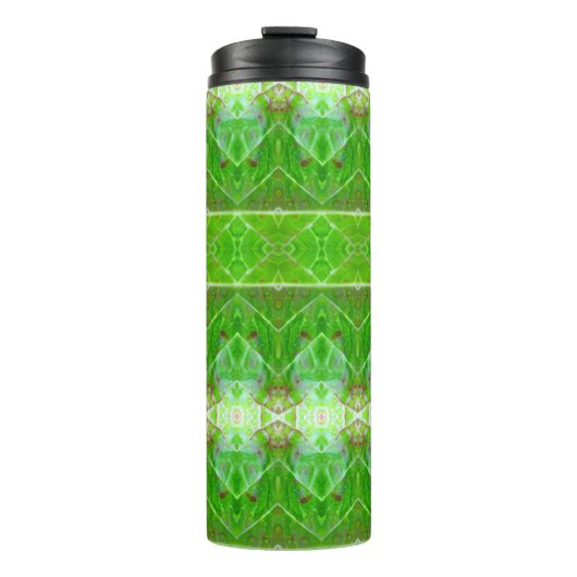 Bronze & Green Leaf Ikat 4 Thermosbecher (Vorderseite)