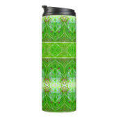 Bronze & Green Leaf Ikat 4 Thermosbecher (Nach rechts gedreht)