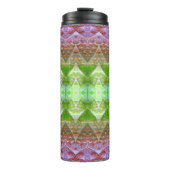 Bronze & Green Leaf Ikat 5 Thermosbecher (Vorderseite)