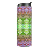 Bronze & Green Leaf Ikat 5 Thermosbecher (Nach links gedreht)
