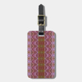 Bronze & Green Leaf Ikat Gepäckanhänger (Vorderseite vertikal)