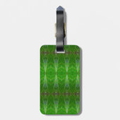 Bronze & Green Leaf Ikat Pouf Gepäckanhänger (Rückseite vertikal)