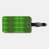 Bronze & Green Leaf Ikat Pouf Gepäckanhänger (Rückseite horizontal)