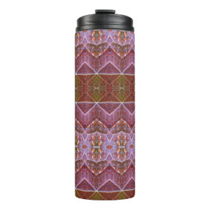 Bronze & Green Leaf Ikat Thermosbecher