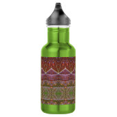 Bronze & Green Leaf Ikat Zen Edelstahlflasche (Rechts)