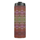 Bronze & Green Leaf Ikat Zen Thermosbecher (Vorderseite)