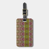 Bronze & Green Leaf Ikat zu Gepäckanhänger (Vorderseite vertikal)