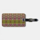 Bronze & Green Leaf Ikat zu Gepäckanhänger (Rückseite horizontal)