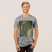 "Bronze-Grüne Seidenernte" von Männern Tri-Blend Shirt (Vorderseite voll)