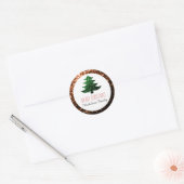 Bronze + Grünen Weihnachtsbaum Glitzern Geschenkma Runder Aufkleber (Umschlag)