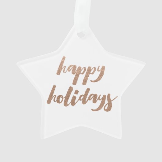 Bronze Happy Holidays Script Xmas Tree Ornament (Rückseite)