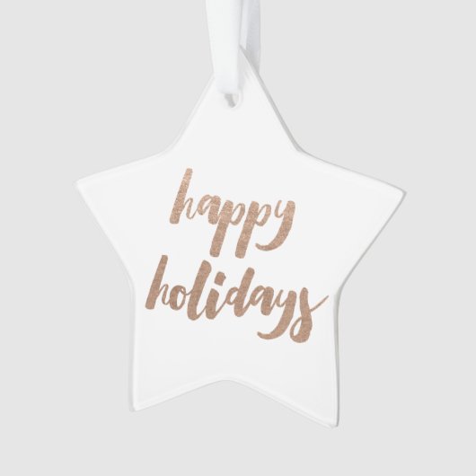 Bronze Happy Holidays Script Xmas Tree Ornament (Vorderseite)
