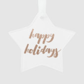 Bronze Happy Holidays Script Xmas Tree Ornament (Vorderseite)