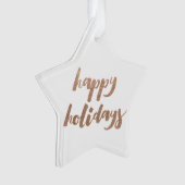 Bronze Happy Holidays Script Xmas Tree Ornament (Vorderseite)