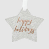 Bronze Happy Holidays Script Xmas Tree Ornament (Rückseite)