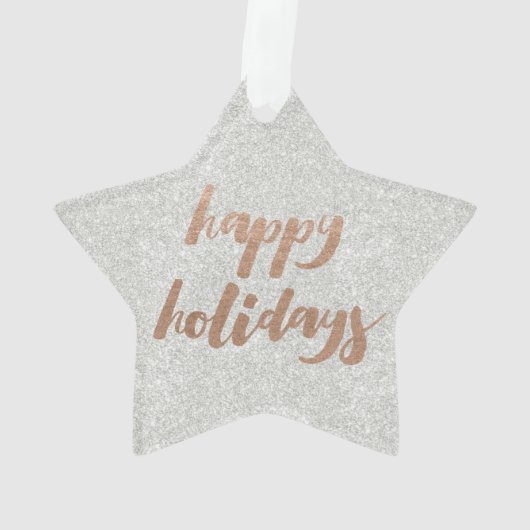 Bronze Happy Holidays Script Xmas Tree Ornament (Rückseite)