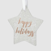 Bronze Happy Holidays Script Xmas Tree Ornament (Vorderseite)
