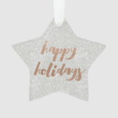 Bronze Happy Holidays Script Xmas Tree Ornament (Vorderseite)