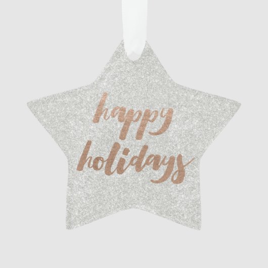 Bronze Happy Holidays Script Xmas Tree Ornament (Vorderseite)