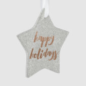 Bronze Happy Holidays Script Xmas Tree Ornament (Vorderseite)